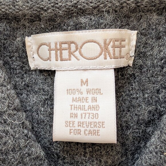 Cherokee wool full zip front jacket snowflake fair isle Medium EUC - Picture 8 of 9